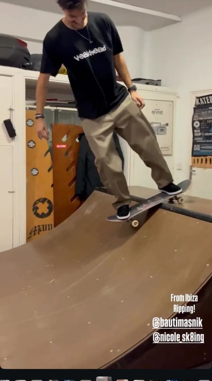 Skater practicing on the KINGDOM mini ramp